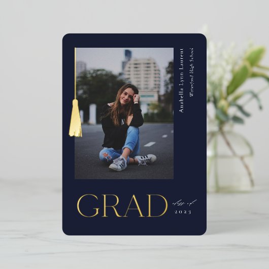 Abschluss Tassel Foto Ankündigung (Stehend vorne)