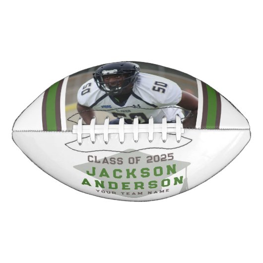Abschluss Teamname Anpassbarer Foto-Keepsake Football (Vorderseite)