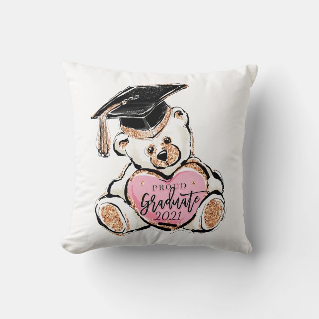 Abschluss Teddy Bear Throw Kissen (Vorderseite)