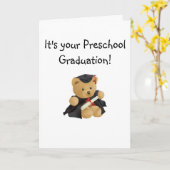 Abschluss-Teddybär Bär Karte (Gelbe Blume)