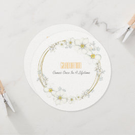 Abschluss Teetochter Weiße Blüten und Beeren Einladung