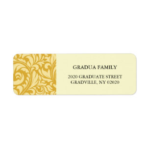 Abschluss Template Golden Yellow Formal Label