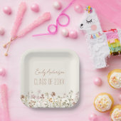 Abschluss Terracotta Wildblume Boho Grad Pappteller (Party)