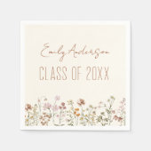 Abschluss Terracotta Wildblume Boho Grad Serviette (Vorderseite)