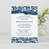 Abschluss-Textmuster mit Zeilenumbruch Einladung (Stehend Vorderseite)