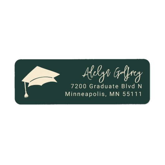 Abschluss Thema Grad Cap Doodle Green (Vorne)