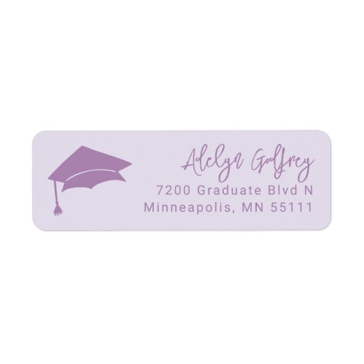 Abschluss Thema Grad Cap Doodle Lila (Vorne)