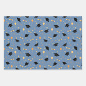 Abschluss Thema mit Cap, Diplom, Balloons Blue Geschenkpapier Set (Vorderseite 3)