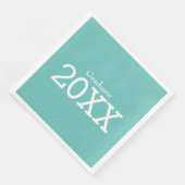 Abschluss Theme Aqua Paper Napkin Serviette (Ecke)