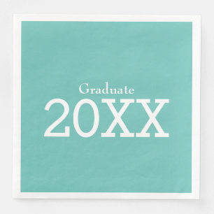 Abschluss Theme Aqua Paper Napkin Serviette