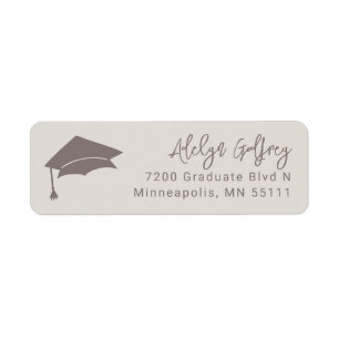 Abschluss Theme Grad Cap Doodle Sand Beige