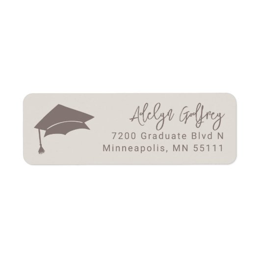 Abschluss Theme Grad Cap Doodle Sand Beige (Vorne)