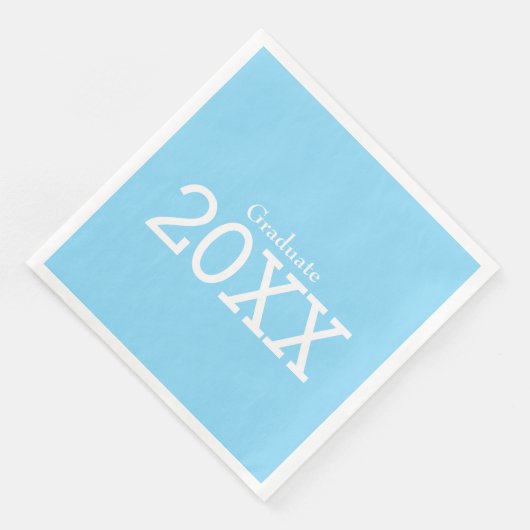 Abschluss Theme Light Blue Paper Napkin Serviette (Ecke)