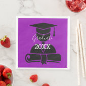 Abschluss Theme Violet Paper Napkin Serviette (Beispiel)