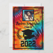 Abschluss-Tie-Dye-Einladung