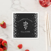 Abschluss Tierarzt Schwarz Silber Serviette (Beispiel)