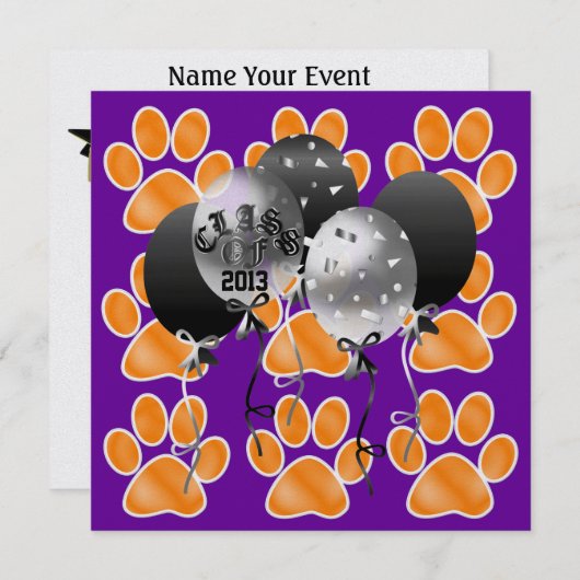 Abschluss Tiger Paw Prints - SRF Einladung (Vorne/Hinten)