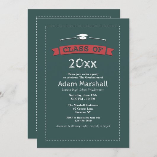 Abschluss Time Einladung (Vorne/Hinten)