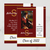 Abschluss Traditionelle dunkelrote Einladung (Vorne/Hinten)