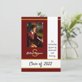 Abschluss Traditionelle dunkelrote Einladung (Stehend Vorderseite)