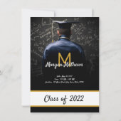 Abschluss Traditionelle Schwarze Einladung (Rückseite)