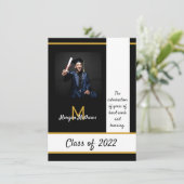 Abschluss Traditionelle Schwarze Einladung (Stehend Vorderseite)