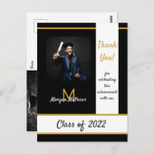 Abschluss Traditionelles Schwarz Vielen Dank Postkarte (Vorne/Hinten)