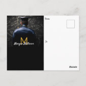 Abschluss Traditionelles Schwarz Vielen Dank Postkarte (Rückseite)