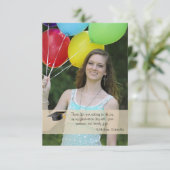 Abschluss-Transparente Fotokarte Ankündigung (Stehend Vorderseite)