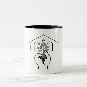 Abschluss: Träume in einem kraftvollen Slogan Zweifarbige Tasse