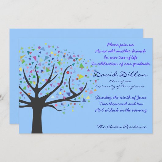 Abschluss Tree of Life Invitation Class of 2010 Einladung (Vorne/Hinten)