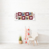 Abschluss Trendy Bold Personalisierte FotoCollage Banner (Insitu)