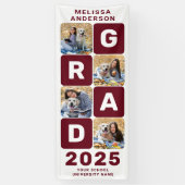 Abschluss Trendy Bold Personalisierte FotoCollage Banner (Vertikal)