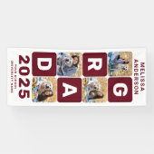 Abschluss Trendy Bold Personalisierte FotoCollage Banner (Horizontal)