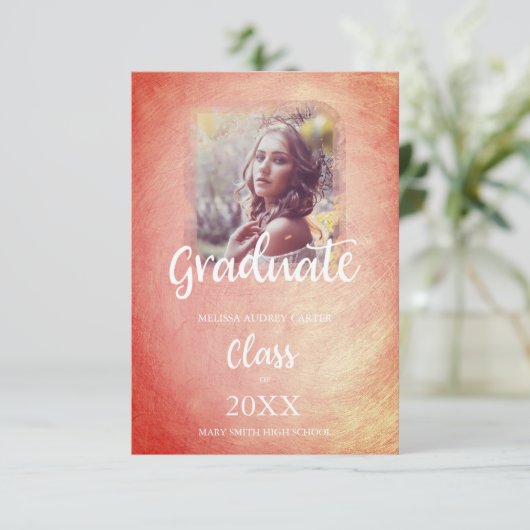 Abschluss Trendy Orange Metal Effect Textur (Stehend Vorderseite)