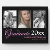 Abschluss Trio Fotocollage Keepake Fotoplatte (Vorderseite)