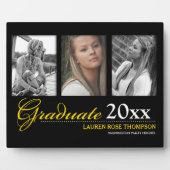 Abschluss Trio Fotocollage Keepake Fotoplatte (Vorderseite)