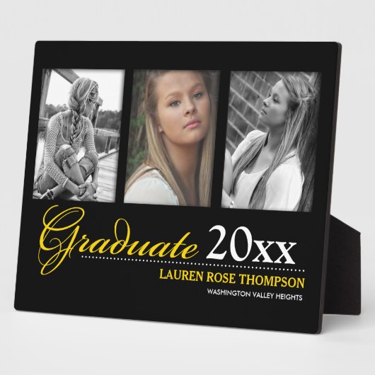 Abschluss Trio Fotocollage Keepake Fotoplatte (Seite)