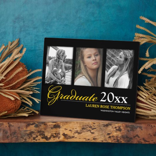 Abschluss Trio Fotocollage Keepake Fotoplatte (Seite)