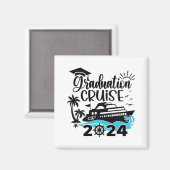 Abschluss Trip Cruise 2024 Schifffahrt Party Kreuz Magnet (Vorderseite/Rückseite)