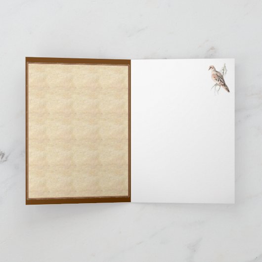 Abschluss-Trockentohr, Schildkrötentaube Karte (Innenseite)