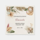 Abschluss Tropical Pompas Grass Banana Blätter Serviette (Vorderseite)