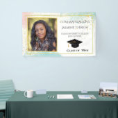 Abschluss Türkis Rosa Weißer Konfetti Banner (Messeveranstaltung)