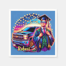 Abschluss Typ mit Lieferwagen LKW kundenspezifisch Serviette