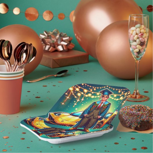 Abschluss Typ mit Schnellfahrzeug Pappteller (Multi)