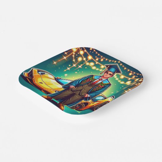 Abschluss Typ mit Schnellfahrzeug Pappteller (Gewinkelt)