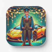 Abschluss Typ mit Schnellfahrzeug Pappteller (Vorderseite)