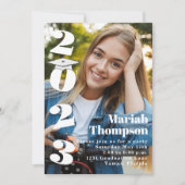 Abschluss Typografie Foto QR Code Social Media Einladung (Vorderseite)