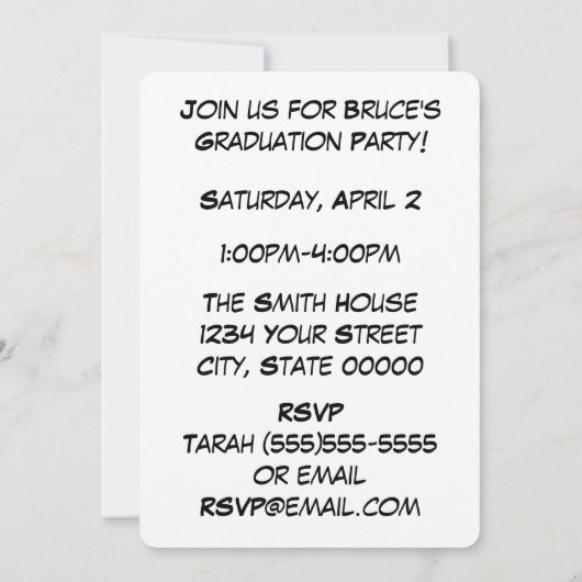 Abschluss Tyrannosaurus Rex Custom Personalize Einladung (Rückseite)