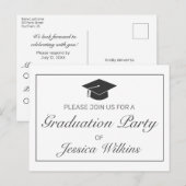 Abschluss UAWG Einladung Modernes Minimalistisches Postkarte (Vorne/Hinten)